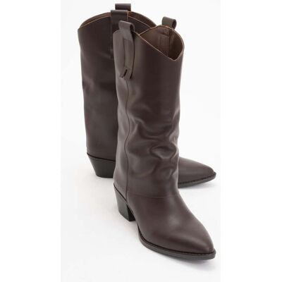 Forever & Always Teodora Leder Blockabsatz Stiefel (Damen) Braun EU 38 Forever & Always Teodora Leder Blockabsatz Stiefel (Damen) Braun EU 38