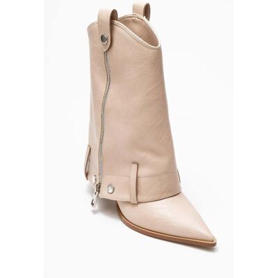 Prologue Lola Reißverschluss Spitzer Zehenbereich Absatz Stiefel Beige US 39 Prologue Lola Reißverschluss Spitzer Zehenbereich Absatz Stiefel Beige US 39