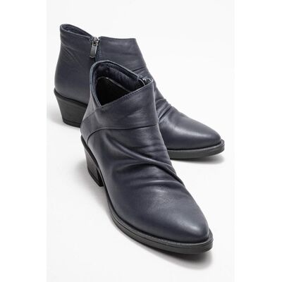 Forever & Always Rule Leder Klobiger Stiefel (Damen) Marine EU41 Forever & Always Rule Leder Klobiger Stiefel (Damen) Marine EU41