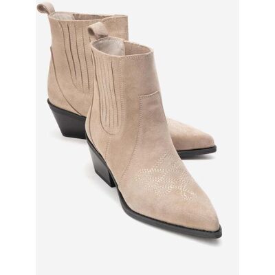Forever & Always Julieta Leder-Blockabsatz Western-Stiefel (Damen) Beige EU 37 Forever & Always Julieta Leder-Blockabsatz Western-Stiefel (Damen) Beige EU 37