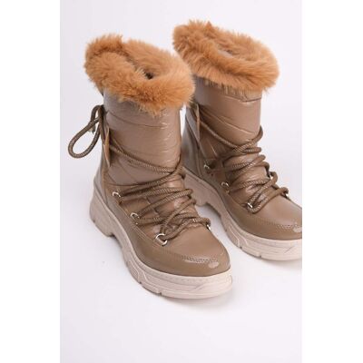 Prologue Rosie Fellgefütterter Stiefel Beige US 39 Prologue Rosie Fellgefütterter Stiefel Beige US 39