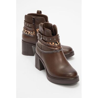 Prologue Boliva Schnalle Kette Blockabsatz Stiefel (Damen) Braun EU 36 Prologue Boliva Schnalle Kette Blockabsatz Stiefel (Damen) Braun EU 36