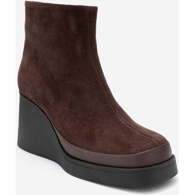 Forever & Always Livia Leder-Keilabsatz-Stiefel (Damen) Braun EU40 Forever & Always Livia Leder-Keilabsatz-Stiefel (Damen) Braun EU40