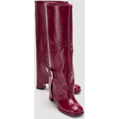 Forever & Always Lojo Leder Blockabsatz Stiefel (Damen) Burgund EU40 Forever & Always Lojo Leder Blockabsatz Stiefel (Damen) Burgund EU40