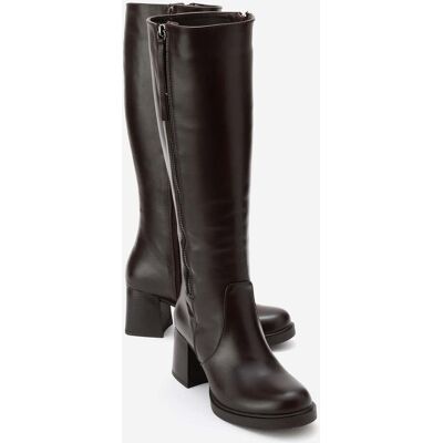 Forever & Always Lensa Leder Blockabsatz Stiefel (Damen) Braun EU 38 Forever & Always Lensa Leder Blockabsatz Stiefel (Damen) Braun EU 38