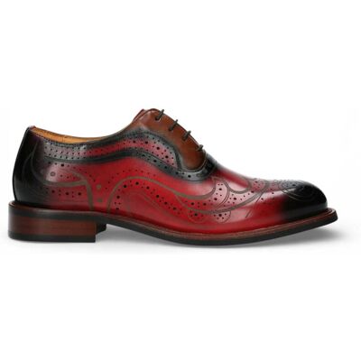 laura vita Lorenzo Conti Herren rote schwarze Leder-Brogue Oxford-Dressschuhe – Ayan-01 Rot EU45 laura vita Lorenzo Conti Herren rote schwarze Leder-Brogue Oxford-Dressschuhe – Ayan-01 Rot EU45