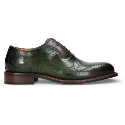 laura vita Lorenzo Conti Herren Khaki-grüne Leder-Brogue Oxford-Dressschuhe – Ayan-01 Grün EU43 laura vita Lorenzo Conti Herren Khaki-grüne Leder-Brogue Oxford-Dressschuhe – Ayan-01 Grün EU43