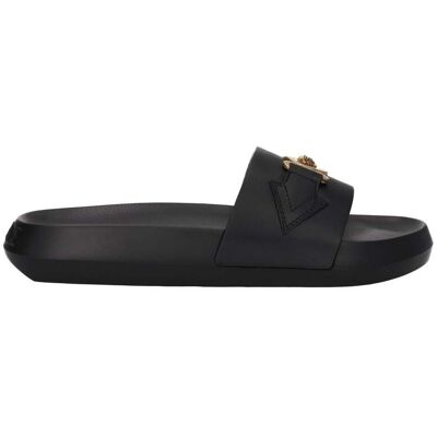 Versace schwarze Leder-Slipper Schwarz EU43 Versace schwarze Leder-Slipper Schwarz EU43