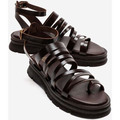Forever & Always Pelsa Leder Multi-Riemen-Sandale Braun EU 37 Forever & Always Pelsa Leder Multi-Riemen-Sandale Braun EU 37