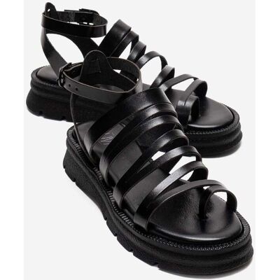 Forever & Always Pelsa Leder Multi-Riemen-Sandale Schwarz EU 36 Forever & Always Pelsa Leder Multi-Riemen-Sandale Schwarz EU 36