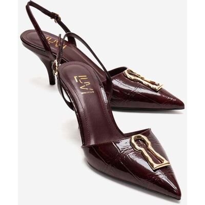 Prologue Yvella Schnalle Spitzer Zehenbereich Stiletto Pumps Burgund EU 38 Prologue Yvella Schnalle Spitzer Zehenbereich Stiletto Pumps Burgund EU 38