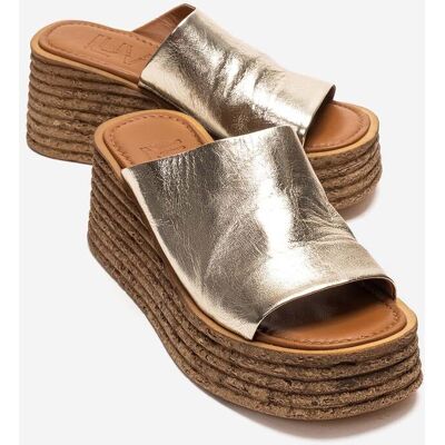 Forever & Always Marc Leder Keilabsatz Sandale Gold EU 38 Forever & Always Marc Leder Keilabsatz Sandale Gold EU 38