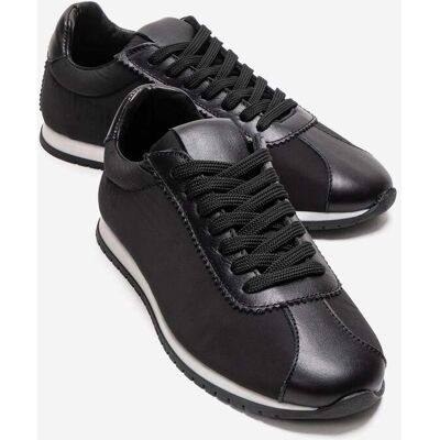 Forever & Always Unica Leder Sport Sneaker Schwarz US 39 Forever & Always Unica Leder Sport Sneaker Schwarz US 39