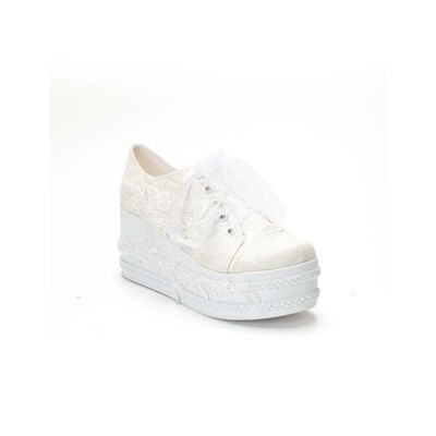 Forever & Always Valencia Schnür-Plateau Braut-Sneaker Elfenbein US 39 Forever & Always Valencia Schnür-Plateau Braut-Sneaker Elfenbein US 39