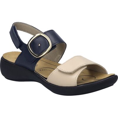 JOSEF SEIBEL Damen Sandale Ibiza 12 in creme-dunkelblau Beige US 39 JOSEF SEIBEL Damen Sandale Ibiza 12 in creme-dunkelblau Beige US 39