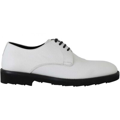 Dolce & Gabbana Weiße Leder Derby-Anzugschuhe Weiß US 39 Dolce & Gabbana Weiße Leder Derby-Anzugschuhe Weiß US 39