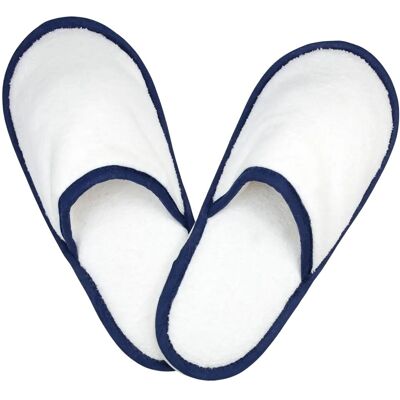 The One Towelling - Hausschuhe für Herren/Damen Unisex (Weiß/Dunkles Marineblau) Weiß EU 38,5 / UK 5,5 The One Towelling - Hausschuhe für Herren/Damen Unisex (Weiß/Dunkles Marineblau) Weiß EU 38,5 / UK 5,5