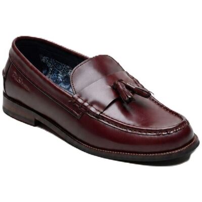 Ben Sherman Sid Pinselabzug Leder Herren Burgunder Quasten Slipper Rot EU 46 / UK 11 Ben Sherman Sid Pinselabzug Leder Herren Burgunder Quasten Slipper Rot EU 46 / UK 11