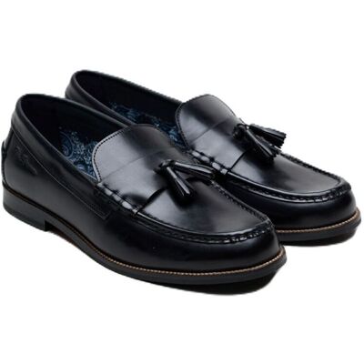 Ben Sherman Sid Brush Off Leder Herren Schwarze Quasten Slipper Schwarz EU 40,5 / UK 7 Ben Sherman Sid Brush Off Leder Herren Schwarze Quasten Slipper Schwarz EU 40,5 / UK 7
