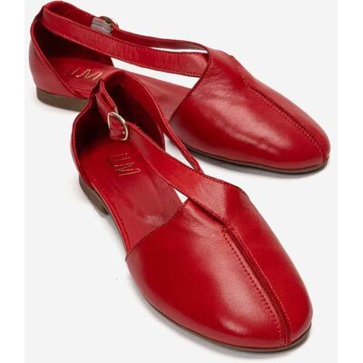 Forever & Always Fable Leder Ballerina mit Seitlichem Ausschnitt Rot EU 37 Forever & Always Fable Leder Ballerina mit Seitlichem Ausschnitt Rot EU 37