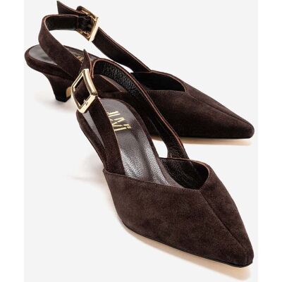 Forever & Always Dioris Leder-Slingback-Kitten-Heel-Pumps Braun EU 36 Forever & Always Dioris Leder-Slingback-Kitten-Heel-Pumps Braun EU 36