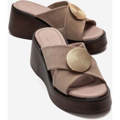 Forever & Always Fianna Leder Kreuzriemen Plateausandale Beige US 39 Forever & Always Fianna Leder Kreuzriemen Plateausandale Beige US 39