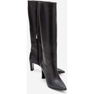 Forever & Always Merla Leder Blockabsatz Stiefel (Damen) Schwarz US 39 Forever & Always Merla Leder Blockabsatz Stiefel (Damen) Schwarz US 39