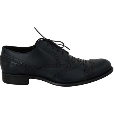 Dolce & Gabbana Dunkelblaue Leder Wingtip Oxford Anzugschuhe Blau US 39 Dolce & Gabbana Dunkelblaue Leder Wingtip Oxford Anzugschuhe Blau US 39