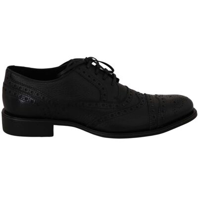 Dolce & Gabbana Blaue Leder Wingtips Oxford-Anzugschuhe Blau EU40 Dolce & Gabbana Blaue Leder Wingtips Oxford-Anzugschuhe Blau EU40