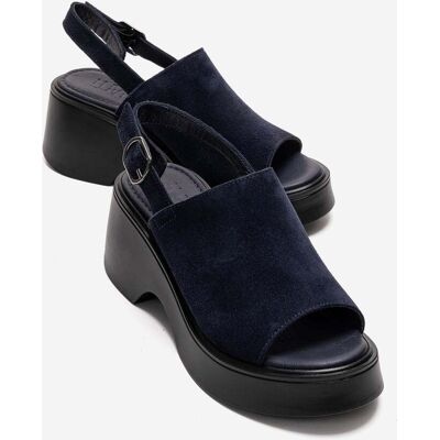 Forever & Always Power Leder Plateau Keilabsatz Sandalen (Women) Marine EU40 Forever & Always Power Leder Plateau Keilabsatz Sandalen (Women) Marine EU40
