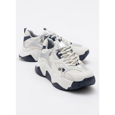 Prologue Loretta Plateau Turnschuhe Weiß/Marineblau EU 36 Prologue Loretta Plateau Turnschuhe Weiß/Marineblau EU 36