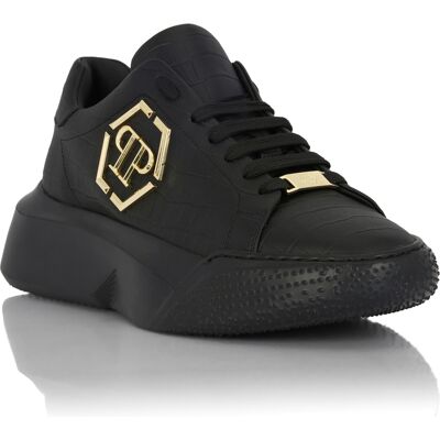 Philipp Plein Crocco Godzilla Runner Schwarzes Gold EU47 Philipp Plein Crocco Godzilla Runner Schwarzes Gold EU47