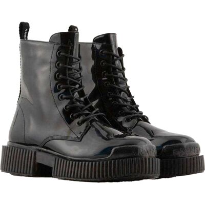 Armani Exchange - Springerstiefel für Damen, flach geformter Absatz (Schwarz) Schwarz EU 36 / UK 3 Armani Exchange - Springerstiefel für Damen, flach geformter Absatz (Schwarz) Schwarz EU 36 / UK 3