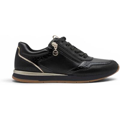 Tamaris Damen-Schwarze Kunstleder-Fashion-Schnürschuhe – 23613-46 Schwarz US 39 Tamaris Damen-Schwarze Kunstleder-Fashion-Schnürschuhe – 23613-46 Schwarz US 39