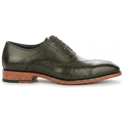 Justin Reess Herren grüne Leder-Kreuzstich mit Fußkappe Oxford-Schuhe – Jett Grün EU42 Justin Reess Herren grüne Leder-Kreuzstich mit Fußkappe Oxford-Schuhe – Jett Grün EU42