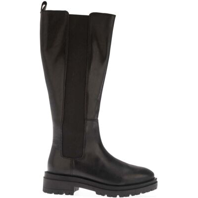 Dune London - Kniehohe Stiefel für Damen, Leder, Stretch-Panel (Schwarz) Schwarz EU 36 / UK 3 Dune London - Kniehohe Stiefel für Damen, Leder, Stretch-Panel (Schwarz) Schwarz EU 36 / UK 3