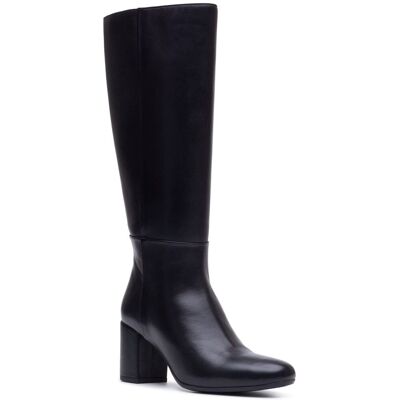 Hush Puppies Oprah Lange Leder Damentstiefel mit Absatz in Schwarz kniehoch Schwarz EU 37 / UK 4 Hush Puppies Oprah Lange Leder Damentstiefel mit Absatz in Schwarz kniehoch Schwarz EU 37 / UK 4