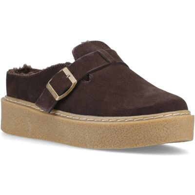 Hush Puppies Blanche Fell Leder Damen Schokoladen-Pantoletten Schokolade EU 42 / UK 8 Hush Puppies Blanche Fell Leder Damen Schokoladen-Pantoletten Schokolade EU 42 / UK 8