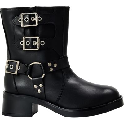 Steve Madden - "Becase" Motorrad-Stiefel für Damen, Leder, Blockabsatz (Schwarz) Schwarz EU 38 / UK 5 Steve Madden - "Becase" Motorrad-Stiefel für Damen, Leder, Blockabsatz (Schwarz) Schwarz EU 38 / UK 5