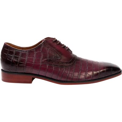 Giorgio - Krokodil Oxford-Schuhe für Herren, Vollnarbenleder (Weinrot) Kastanienbraun EU 39/UK 6 Giorgio - Krokodil Oxford-Schuhe für Herren, Vollnarbenleder (Weinrot) Kastanienbraun EU 39/UK 6