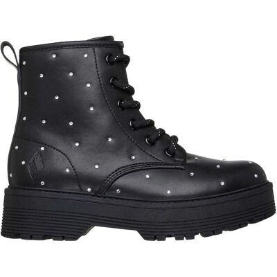 Skechers - Strass Stiefeletten für Mädchen, Plattform-Absatz (Schwarz) Schwarz EU 18 / UK 2 Skechers - Strass Stiefeletten für Mädchen, Plattform-Absatz (Schwarz) Schwarz EU 18 / UK 2