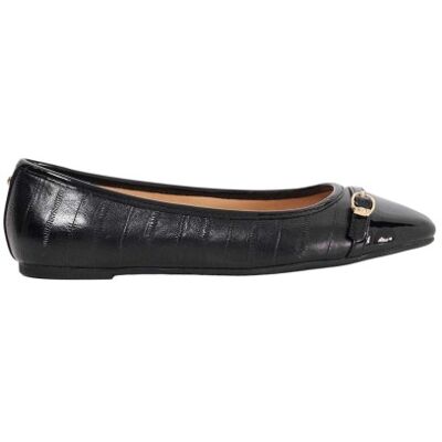 Dune London - "Lo Habitats" Ballerinas für Damen, Leder, mit Schnalle (Schwarz) Schwarz EU 38 / UK 5 Dune London - "Lo Habitats" Ballerinas für Damen, Leder, mit Schnalle (Schwarz) Schwarz EU 38 / UK 5