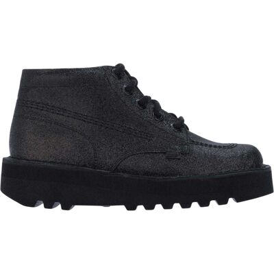 Kickers - "Hi Stack" Glitzer Stiefel für Damen, Leder (Schwarz) Schwarz EU 38 / UK 5 Kickers - "Hi Stack" Glitzer Stiefel für Damen, Leder (Schwarz) Schwarz EU 38 / UK 5