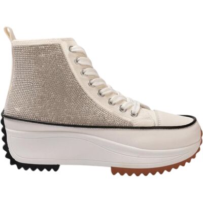 Firetrap - High Top Turnschuhe für Damen, Plattform-Absatz (Glitzer Weiß) Weiß/Mehrfarbig EU 40,5 / UK 7 Firetrap - High Top Turnschuhe für Damen, Plattform-Absatz (Glitzer Weiß) Weiß/Mehrfarbig EU 40,5 / UK 7