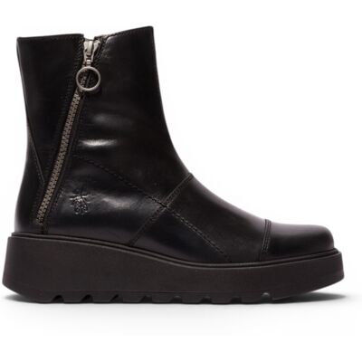 Fly London Damen Schwarze Leder-Reißverschluss-Plattform-Knöchelstiefel – TARP553FLY Schwarz EU40 Fly London Damen Schwarze Leder-Reißverschluss-Plattform-Knöchelstiefel – TARP553FLY Schwarz EU40