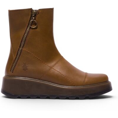 Fly London Damen-Tan Leder-Reißverschluss-Plateau-Knöchelstiefel – TARP553FLY Bräunen EU40 Fly London Damen-Tan Leder-Reißverschluss-Plateau-Knöchelstiefel – TARP553FLY Bräunen EU40