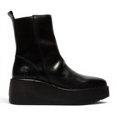 Fly London Damen Schwarze Leder-Keilfersen-Plattformstiefel – HEIJ272 Schwarz EU41 Fly London Damen Schwarze Leder-Keilfersen-Plattformstiefel – HEIJ272 Schwarz EU41