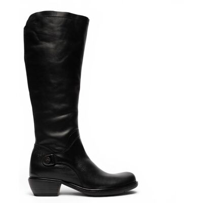 Fly London Damen Schwarze Leder-Reitstiefel mit hohen Absätzen – MISTRY Schwarz EU 37 Fly London Damen Schwarze Leder-Reitstiefel mit hohen Absätzen – MISTRY Schwarz EU 37