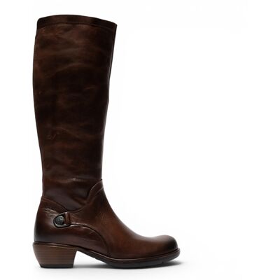 Fly London Damen braune Leder-Langstiefel mit hohen Absätzen – MISTRY Dunkelbraun EU 38 Fly London Damen braune Leder-Langstiefel mit hohen Absätzen – MISTRY Dunkelbraun EU 38