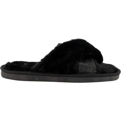Dune London - Strassbesatz Hausschuhe für Damen, Kunstfell (Schwarz) Schwarz EU 37 / UK 4 Dune London - Strassbesatz Hausschuhe für Damen, Kunstfell (Schwarz) Schwarz EU 37 / UK 4